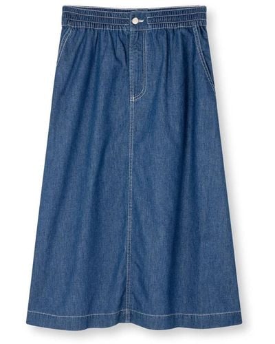 Mads Nørgaard Skirts > midi skirts - Bleu