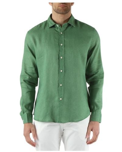 AT.P.CO Camicia in lino con colletto classico - Verde