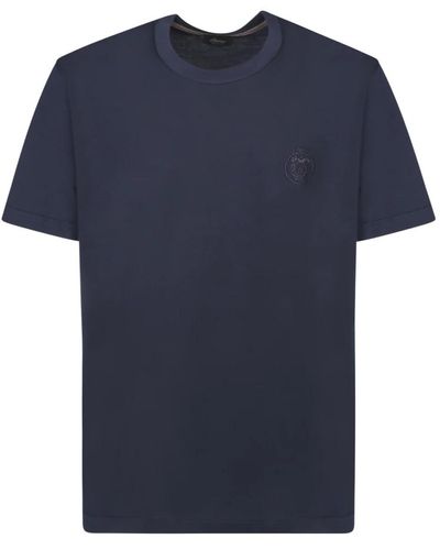 Brioni Blau baumwoll t-shirt kurzarm