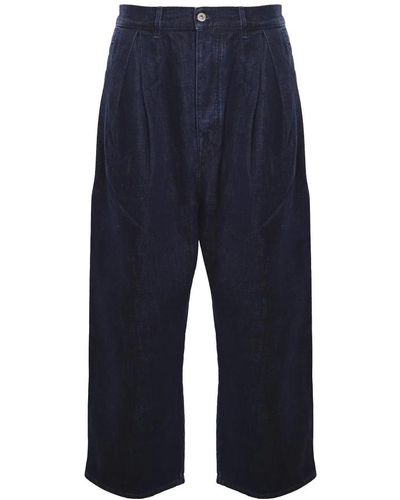 Loewe Trousers > cropped trousers - Bleu