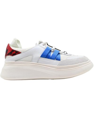 MOA Rosso pitone dietro bianca sneakers - Blu