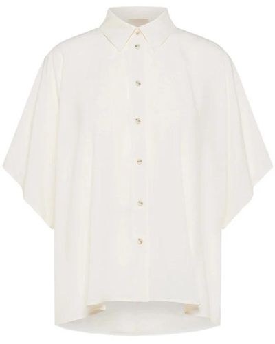 Momoní Brooklyn camicia in crêpe seta - Bianco