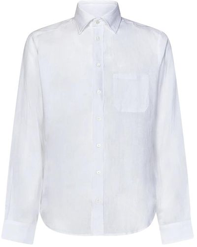 Sease Weiße leinenknopf-down-hemd