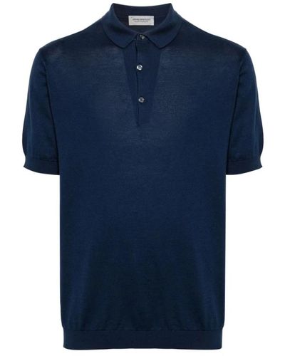 John Smedley Polo Shirts - Blue
