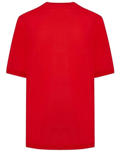 Kiton Es Baumwoll-Kurzarm-T-Shirt - Rot