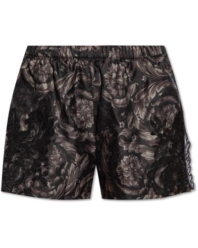 Versace Pantalones cortos de pijama de seda - Negro