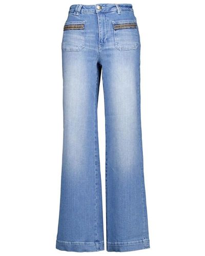 Mos Mosh Trendy wide leg jeans in blu - donne
