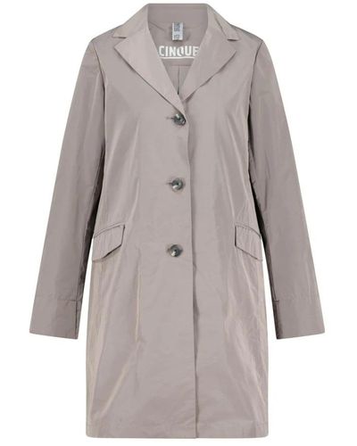 Cinque Single-Breasted Coats - Grey