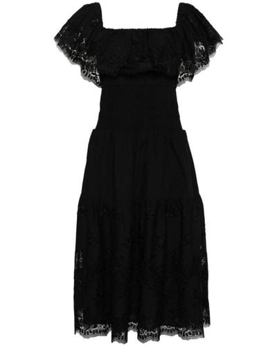 Self-Portrait Midi Dresses - Black