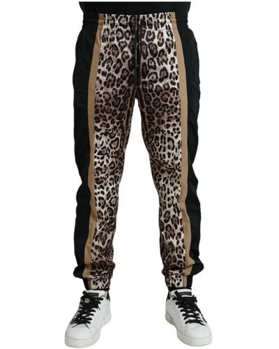 Dolce & Gabbana Leopard print jogger hose - Schwarz