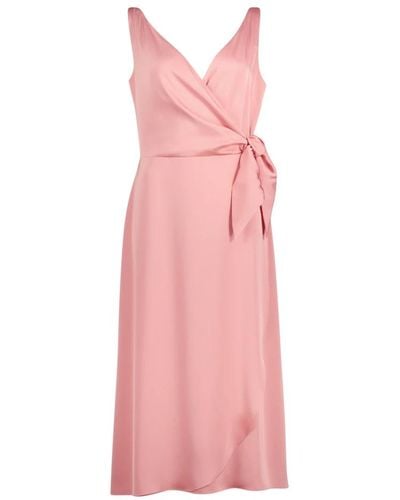 Vera Mont Elegantes satin v-ausschnitt cocktailkleid - Pink