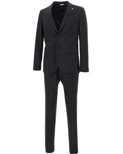 Manuel Ritz Single Breasted Suits - Black
