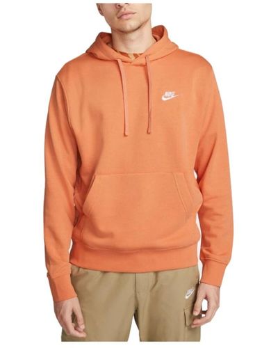 Nike Felpa club con tasca a marsupio - Arancione