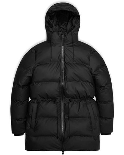 Rains Parka puffer impermeabile nero