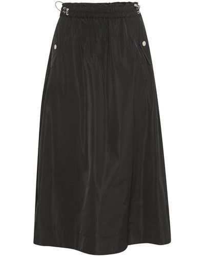 Inwear Falda negra de línea a con cintura elástica y bolsillos - Negro