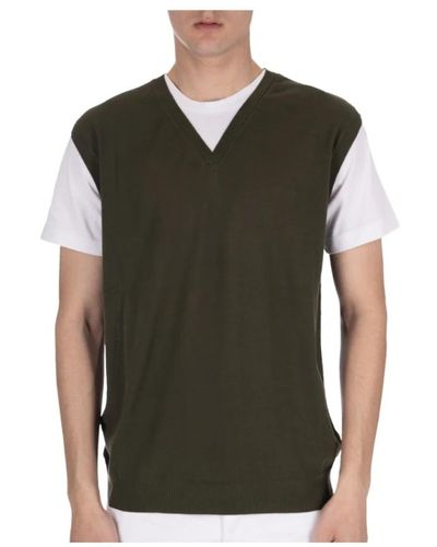 Daniele Fiesoli V-ausschnitt jersey t-shirt mit rippenbund - Grün
