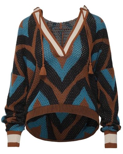 Johanna Ortiz Knitwear > v-neck knitwear - Bleu