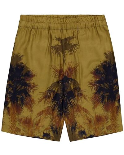 Laneus Grüne bermuda shorts mit palm textur