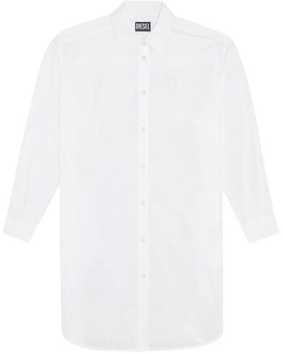 DIESEL Shirt-kleid mit 3d-stickerei - Weiß