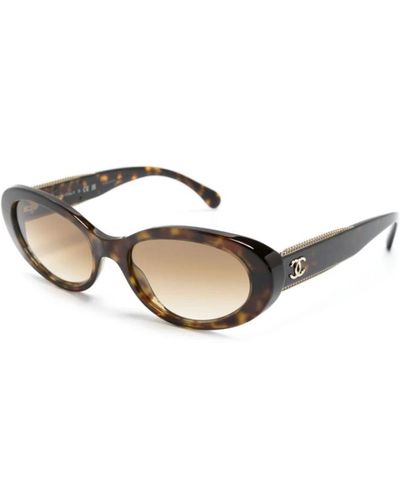 Chanel Ch5515 c71451 sunglasses,schwarze sonnenbrille mit originalzubehör - Mettallic