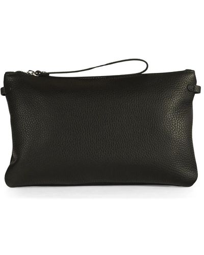 Gianni Chiarini Clutch in pelle grana dollaro - Nero