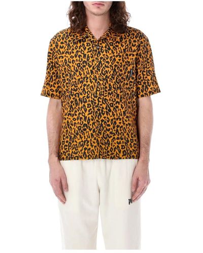 Palm Angels Cheetah bowlig shirt - Marrone