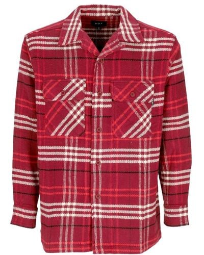 Huf Westridge gewebtes hemd berry streetwear - Rot