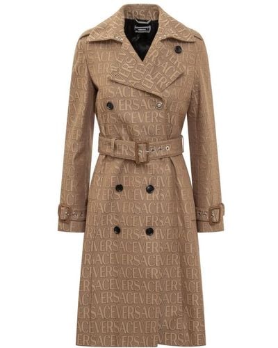 Versace Coats > double-breasted coats - Marron