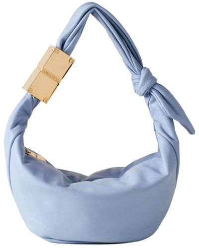Borbonese Domino hobo mini - soft calfskin handbag - Blu