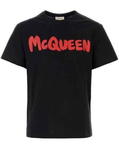 Alexander McQueen Klassisches schwarzes baumwoll-t-shirt