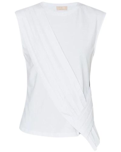 Liu Jo T-shirt a righe con fascia - Bianco