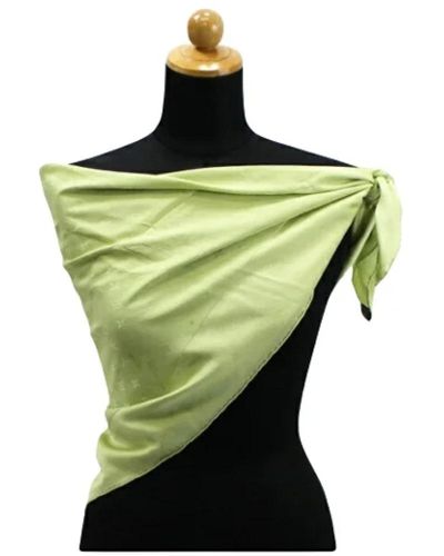 Louis Vuitton Sciarpa louis vuitton in seta verde usata