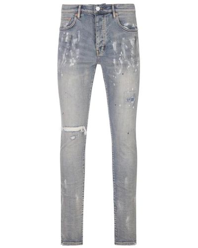 Purple Brand Blaue skinny jeans mit distressed-details - Grau