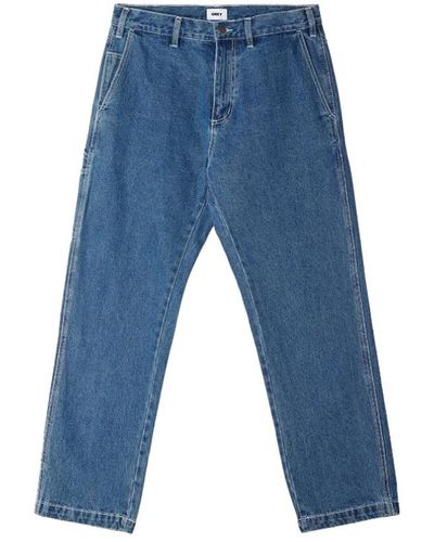 Obey Jeans da carpentiere dal taglio rilato - Blu