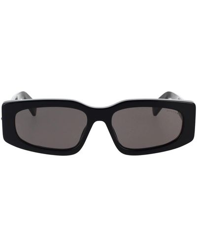 BVLGARI Forma geometrica occhiali da sole con lenti grigie - Marrone