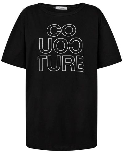 co'couture Oversize t-shirt mit weißem print - Schwarz