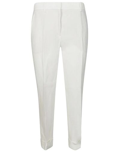 Incotex Straight leg folded cuff pantalones - Blanco