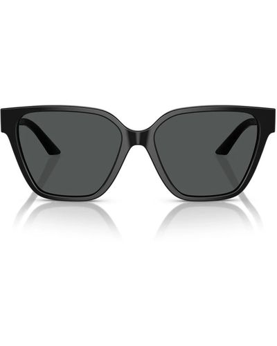 Versace Quadratische sonnenbrille mit metallakzenten - Grau