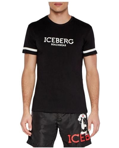 Iceberg Schwarzes baumwoll regular fit t-shirt