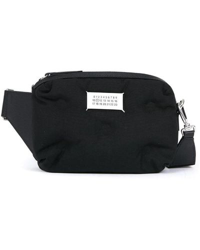 Maison Margiela Bum bag nera con logo patch - Nero