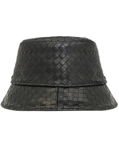 Bottega Veneta Intrecciato leather bucket hat - Grigio
