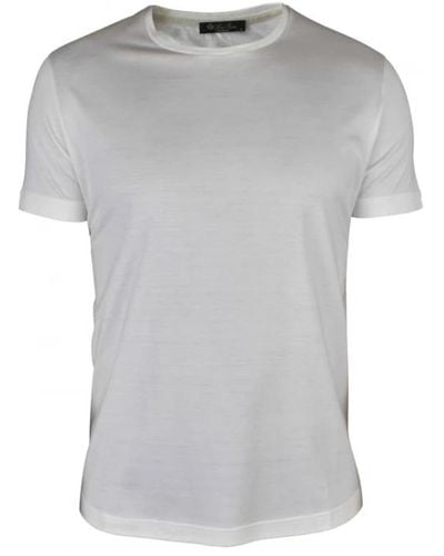 Loro Piana Luxuriöses Baumwoll-Seiden-T-Shirt für Herren - Grau