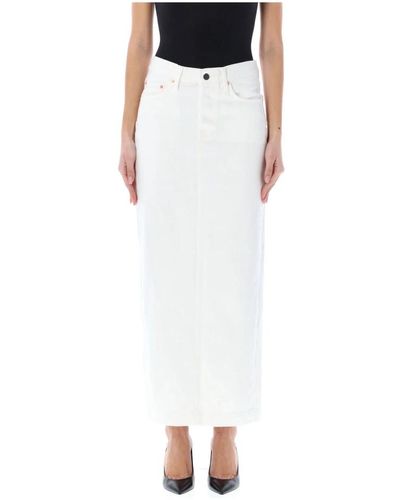Wardrobe NYC Falda columna de mezclilla - Blanco