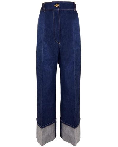 Patou Dunkelblaue Jeans mit Umschlag