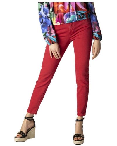 Desigual Slim-Fit Trousers - Red