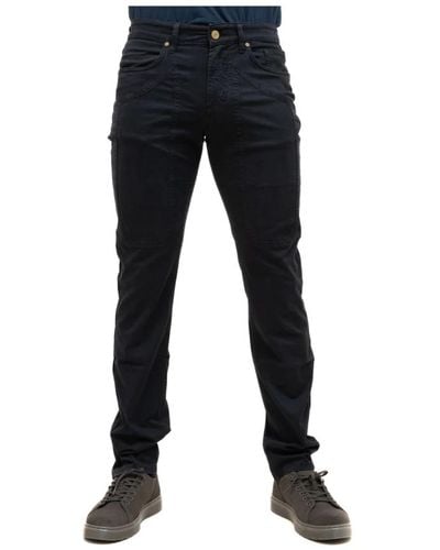 Jeckerson Pantaloni skinny fit in gabardine elasticizzata - Blu
