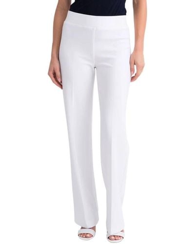 Joseph Ribkoff Pantaloni bianchi slim-fit in maglia - Bianco