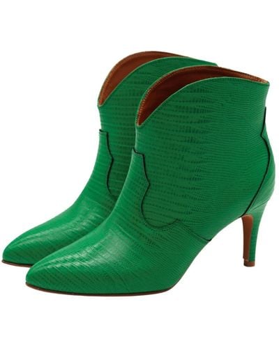 Toral Heeled Boots - Green