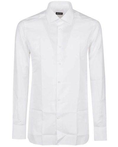 ZEGNA Bianco langarmhemd - Weiß