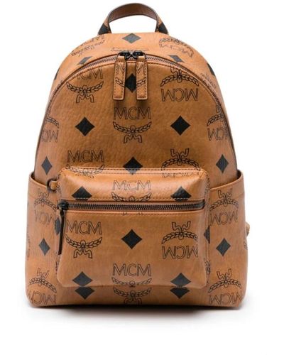 MCM Cognac-brauner leder-rucksack
